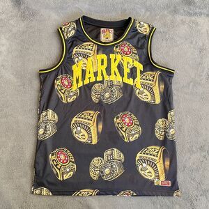 Market All Time Greats Gold Rings Black Tank Top Jersey Men's Size L